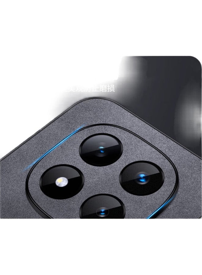 Shangsu Redmi Note 14 Pro+ Phone Case Redmi 14 Pro+ Protective Cover Anti-Fall Lens Full Package Simple Xiaomi Sheepskin Silicone Case Black - Image 1