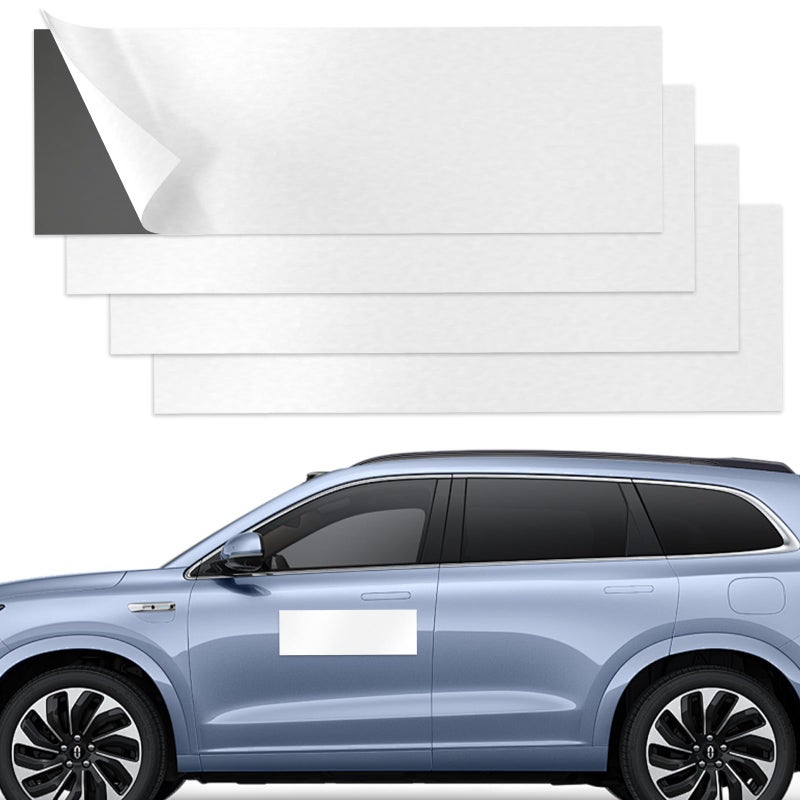 BFXM 4Pcs Blank Car Magnet, 12''X4'' Magnetic Signs for Vehicles, Flexible Magnet Sheet Bumper Sticker, Car Magnets and Decals to Covering Car Scratches Dents - Image 1