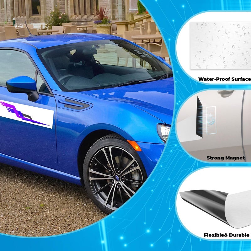 BFXM 4Pcs Blank Car Magnet, 12''X4'' Magnetic Signs for Vehicles, Flexible Magnet Sheet Bumper Sticker, Car Magnets and Decals to Covering Car Scratches Dents - Image 3