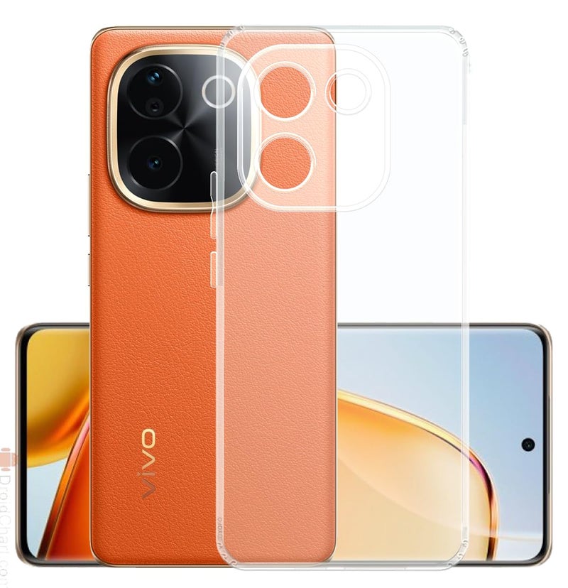 YOFO Silicon Back Cover Case for Vivo T3 Pro (5G) / iQOO Z9s Pro (5G) (Transparent) Camera Protection with Dust Plug - Image 1