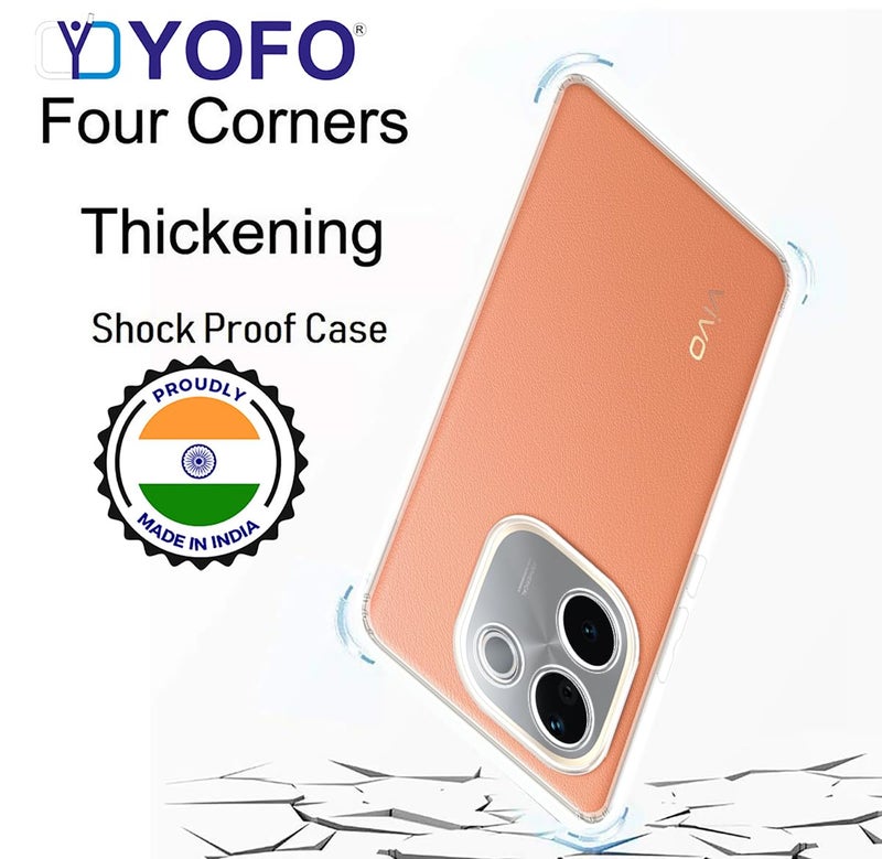YOFO Silicon Back Cover Case for Vivo T3 Pro (5G) / iQOO Z9s Pro (5G) (Transparent) Camera Protection with Dust Plug - Image 3