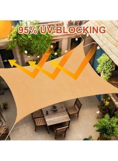 TOMSHOO Sun Shade Sail Rectangle Sun Shade Canopy Water Permeable UV Block Sunshade Sail Shade for Backyard Yard Deck Patio Garden Outdoor Activities Sunshade Cover  - Image 2