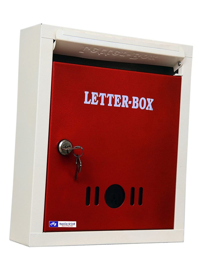Hustle Grind Hustle Grind Mail BoxLetter Box for Home and Office Gate and Wall Mount with Key Lock Big Size Red  - Image 3