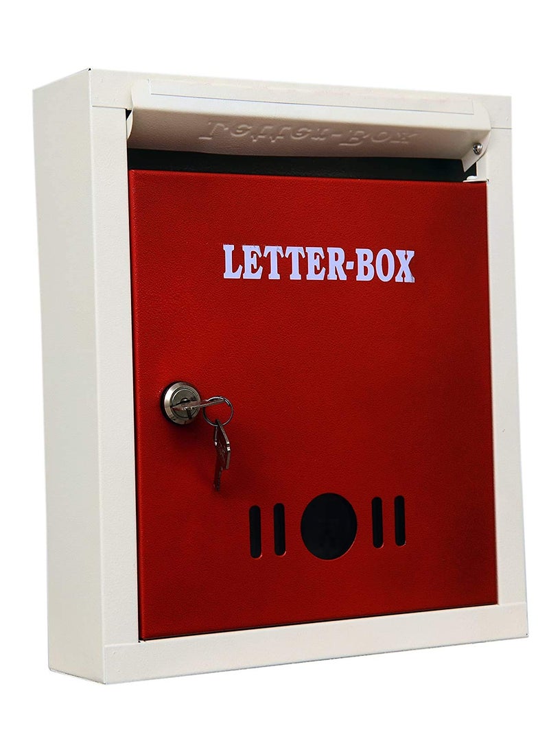 Hustle Grind Hustle Grind Mail BoxLetter Box for Home and Office Gate and Wall Mount with Key Lock Big Size Red  - Image 1