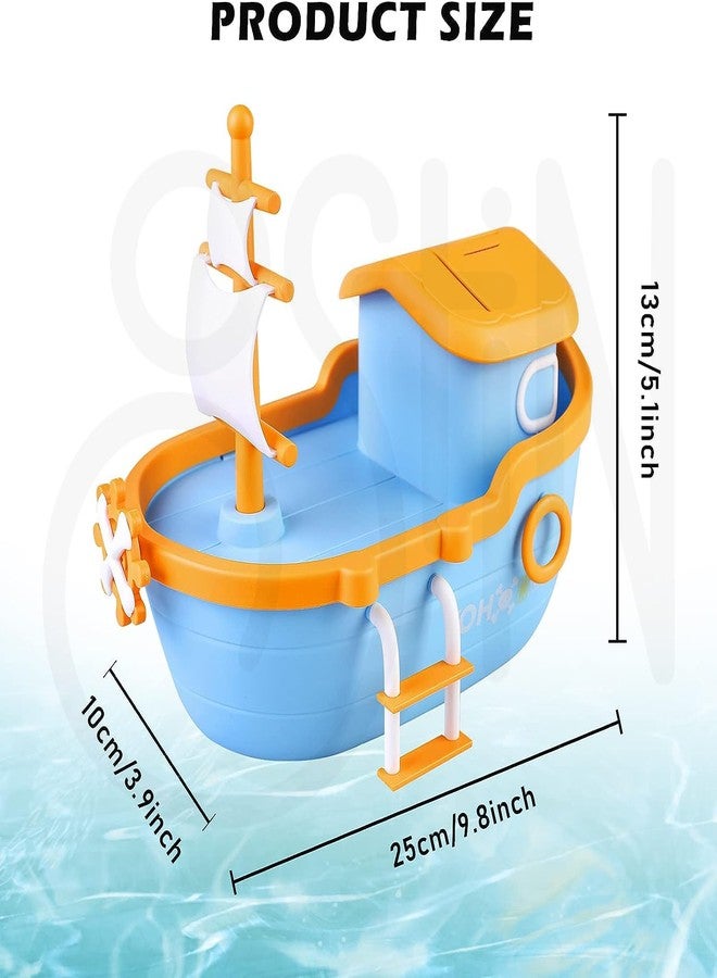 Ostin Cash Box with Key Lock, Piggy Bank with Boat Key, Pirate Ship Money Box for Children - Image 2