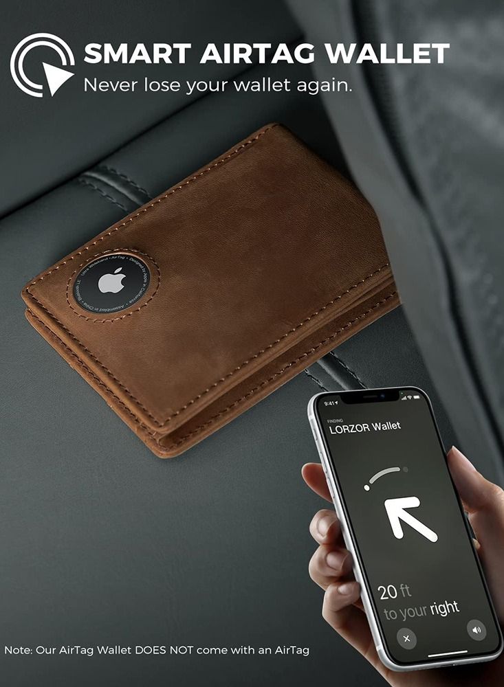 محفظة رجالية من AirTag ومحفظة RFID وحاملة بطاقات متعددة لأجهزة Apple AirTag - Image 5