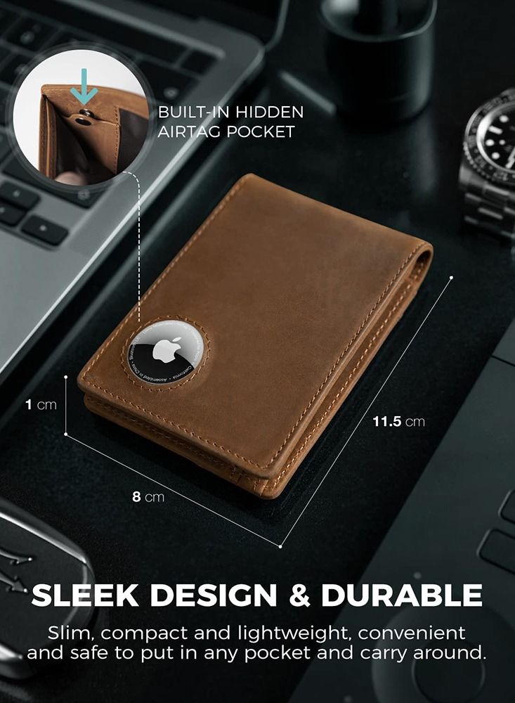 محفظة رجالية من AirTag ومحفظة RFID وحاملة بطاقات متعددة لأجهزة Apple AirTag - Image 3