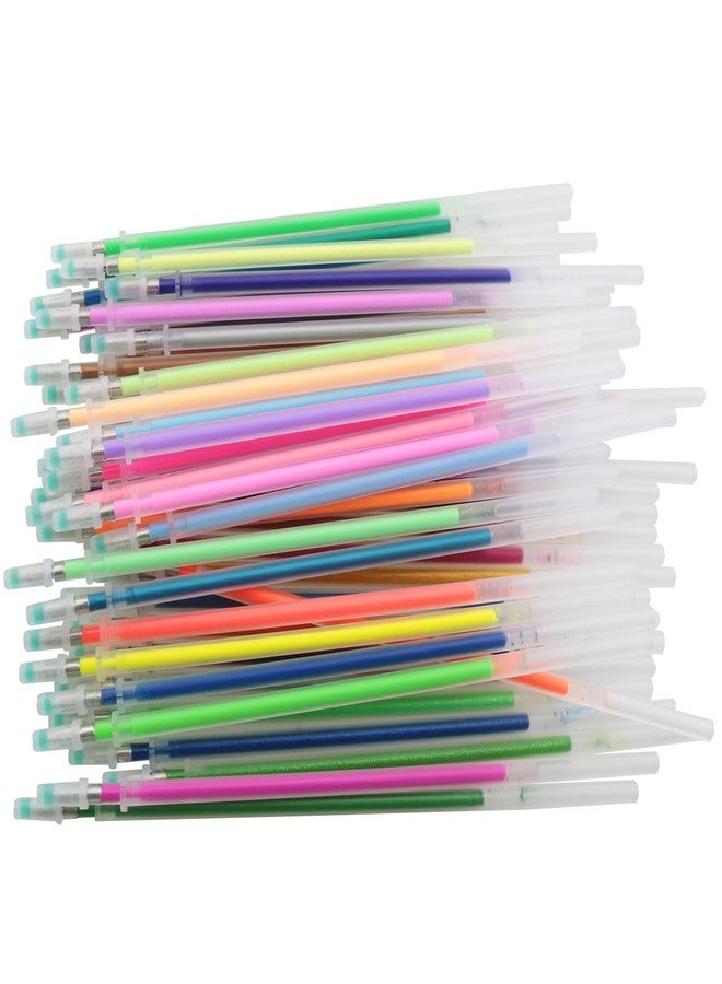 ZZHXSM 48PCS Glitter Gel Pen Refills 0.8mm Medium Tip Markers Four Colors 5.1-inch Length Metallic Glitter Ink Refills for Journaling Coloring Books Scrapbooks and Drawing - Image 1