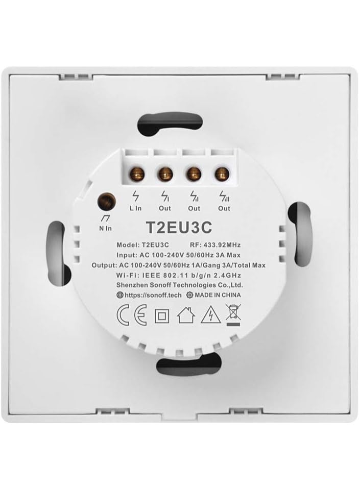 Sonoff Touch EU Smart Wireless Wall Light Control Switch Type Switch / T2EU3C-TX/white