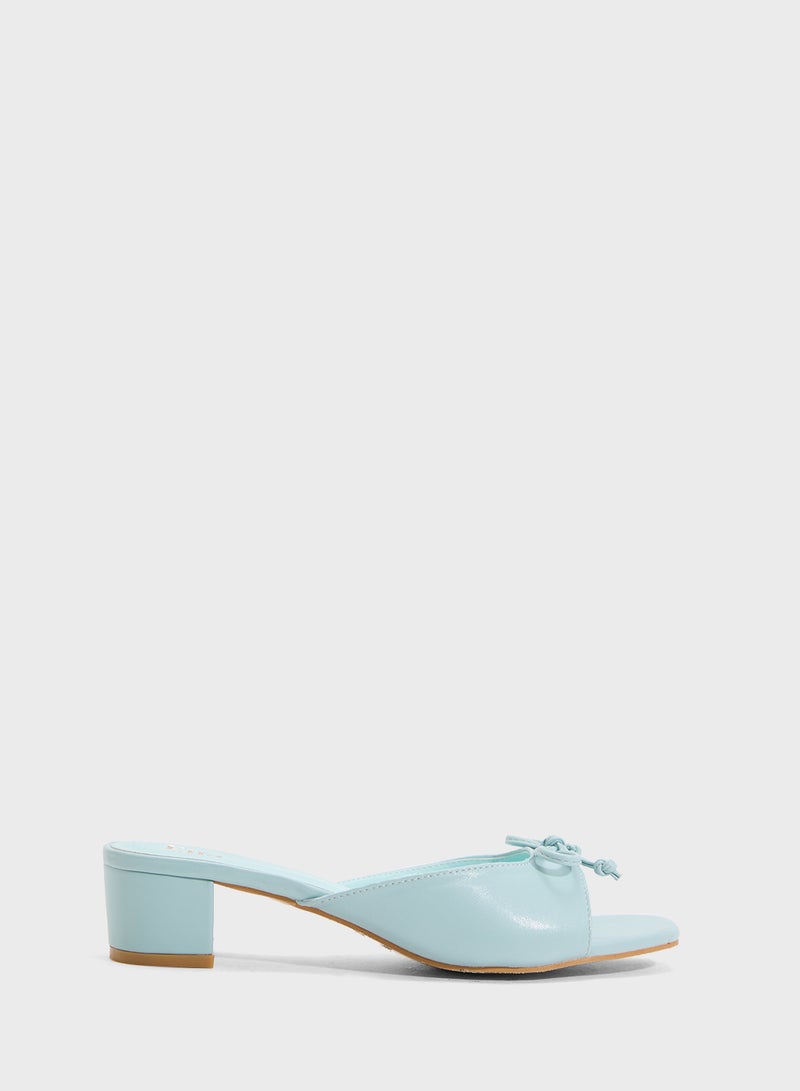ELLA Heeled Mule With Bow  - Image 1