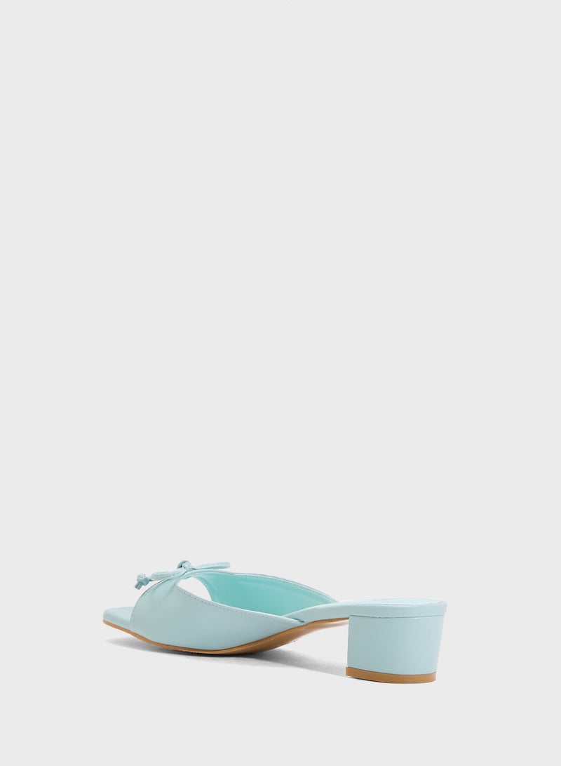 ELLA Heeled Mule With Bow  - Image 3