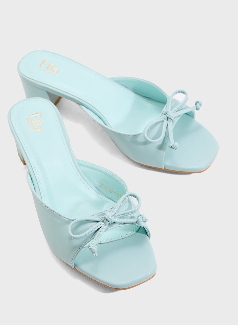ELLA Heeled Mule With Bow  - Image 4