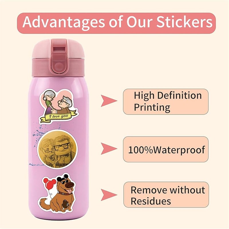 LHST 50Pcs Pixar UP Stickers Pack Waterproof Sticker Cartoon Film Decals for Water Bottle,Laptop,Phone,Skateboard,Scrapbooking,Bumper Gifts for Kids Teens Adults for Party Supply Favor (Pixar UP) - Image 4