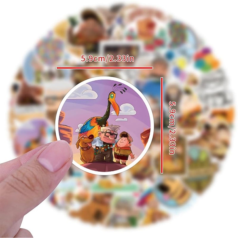 LHST 50Pcs Pixar UP Stickers Pack Waterproof Sticker Cartoon Film Decals for Water Bottle,Laptop,Phone,Skateboard,Scrapbooking,Bumper Gifts for Kids Teens Adults for Party Supply Favor (Pixar UP) - Image 2