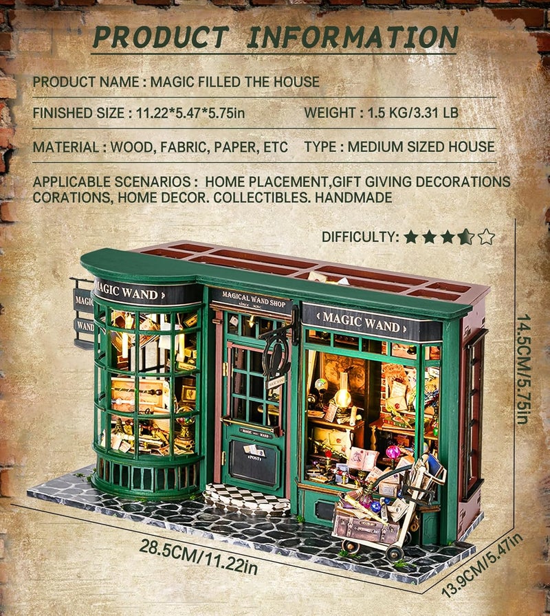 Spilay DIY Miniature Dollhouse Magic Wand Shop - Image 3