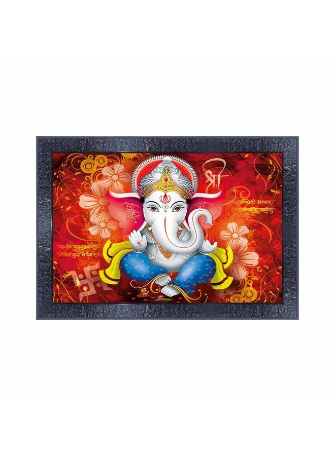 PNF Poster N Frames Ganesh Ji Wooden Photo Frame With Acrylic Sheet | For Living, Pooja Room | Home Decoration Item | Best Gifting Option (10 * 14Inch,Multicolour,Synthetic) 14781 - Image 1