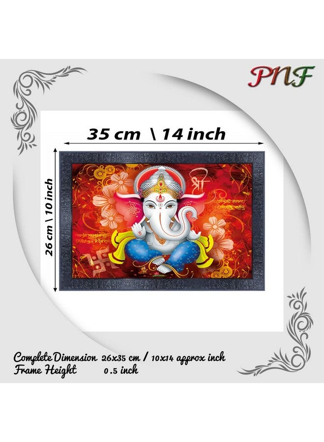 PNF Poster N Frames Ganesh Ji Wooden Photo Frame With Acrylic Sheet | For Living, Pooja Room | Home Decoration Item | Best Gifting Option (10 * 14Inch,Multicolour,Synthetic) 14781 - Image 2