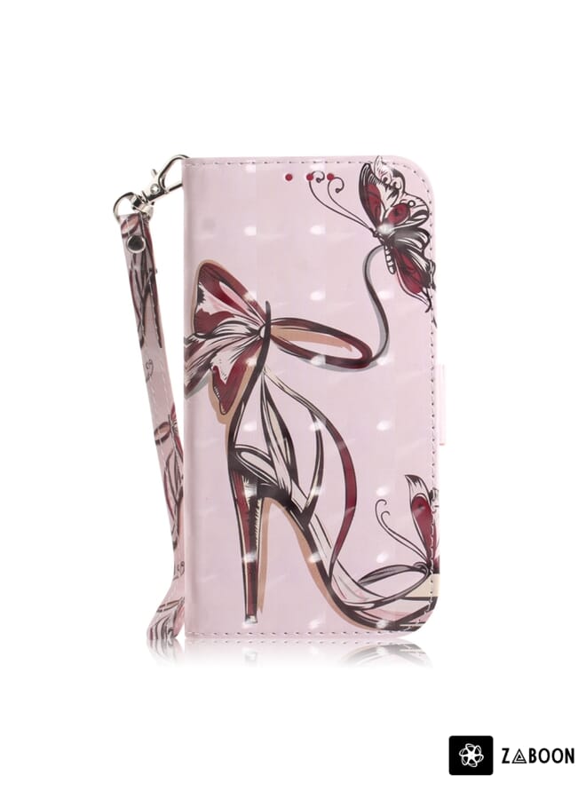 Zaboon حافظة واقية لهاتف نوكيا C32 بتصميم ثلاثي الأبعاد ملون وقابل للطي أفقيًا من الجلد - Image 2