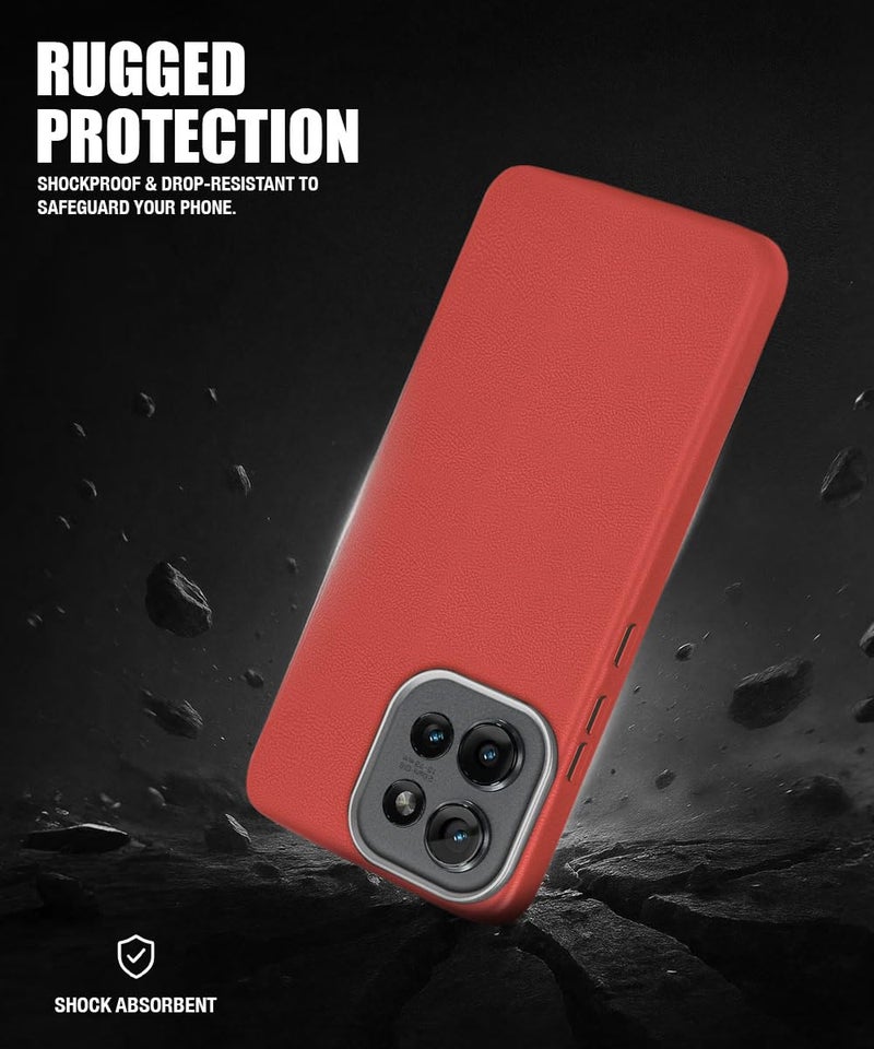 WOW IMAGINE Back Cover for Motorola Moto Edge 50 5G | Ultra Slim Flexible Non-Slip Grip | Inner Fabric | Metal Camera Ring & Lightweight Soft Silicone Mobile Case – Crimson Red - Image 4