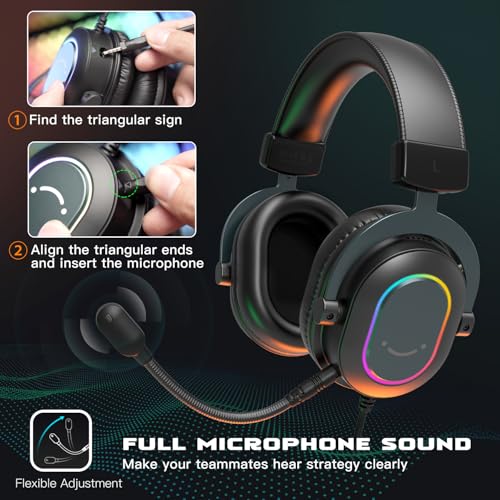 FIFINE سماعة ألعاب FIFINE للكمبيوتر - سماعات سلكية مع ميكروفون - صوت محيطي 7.1 لسماعة USB للكمبيوتر المحمول، سماعات بث على PS4/PS5، مع وضع EQ، RGB، وسادات أذن ناعمة - AmpliGame H6 - Image 4