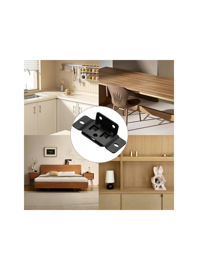 S-TOP 10 Pack Heavy-Duty Stainless Steel Corner Brackets, L-Shape & Right Angle Furniture Joint Connectors with Screws for Drawers, Cabinets, Tables & Shelves, Fit Black Finish Support - Image 2