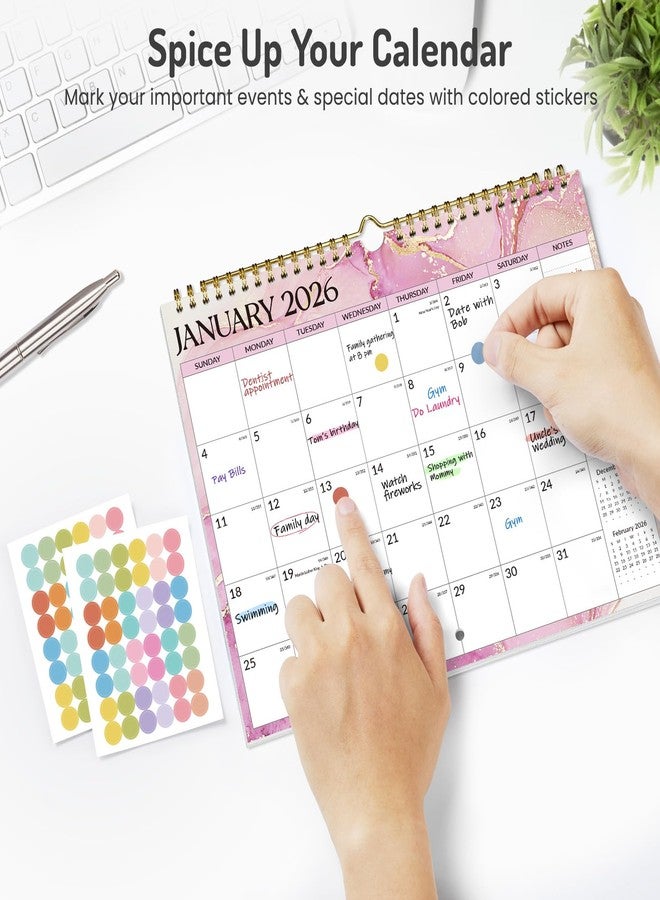Forvencer 2026 Calendar, 20-Month Wall Calendars, Nov 2025 to Jun 2027, 11" x 8.5" Monthly Planner with Full Page Notes Section & Stickers, Unruled Blocks, Spiral Binding Hanging for Home Office - Image 5
