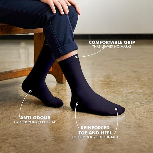 Supersox Regular Length School Uniform Socks for Kids | Breathable Cotton | Anti-Odour & Moisture Absorbent | Durable Welt for All-Day Comfort | Blue | 5 to 6 Years | Pack of 5 - Image 3