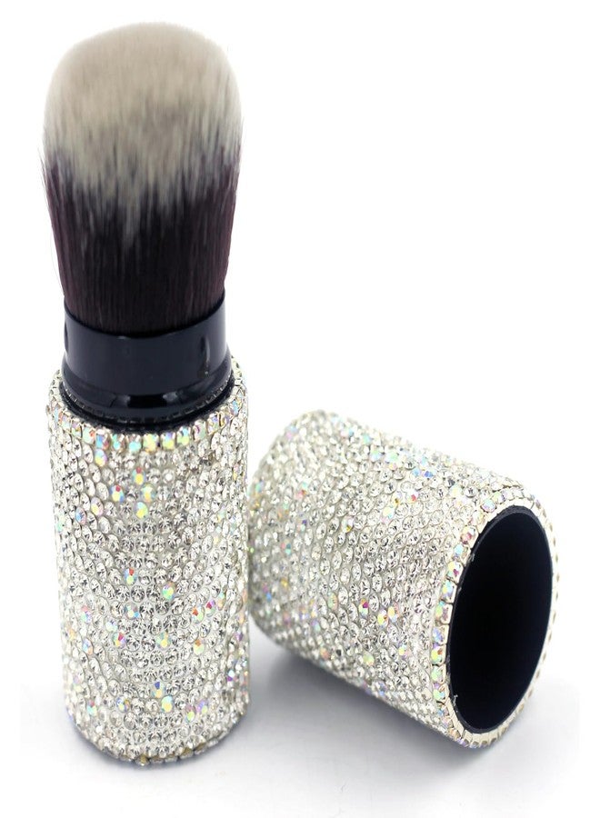 Bestbling Bling Rhinstones Retractable Brush for Face Makeup & Foundation for Liquid, Cream and Powder Face Makeup (Silver) - Image 4