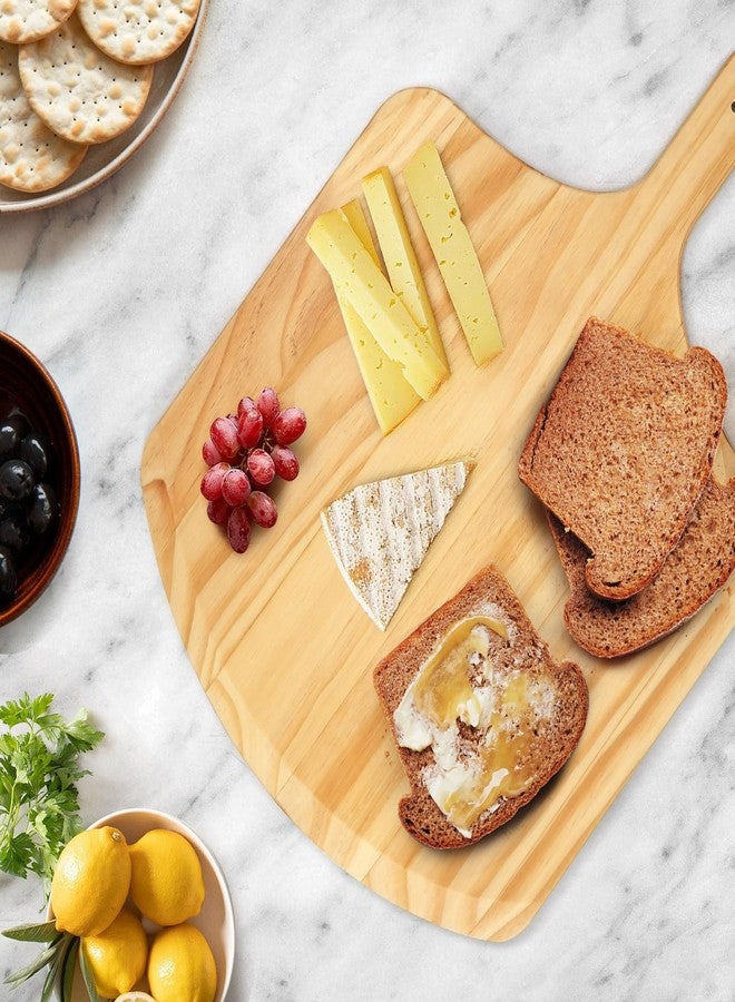 LotFancy Pizza Peel 12 inch, Wood Pizza Spatula Paddle, Pizza Cutting Board with Handle, Wood Serving Tray for Charcuterie Cheese - Image 5