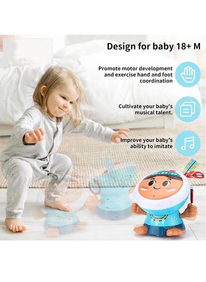 Two Musical Hand Drums for Children Aged 0 to 1 Year: Educational Toys to Develop Skills