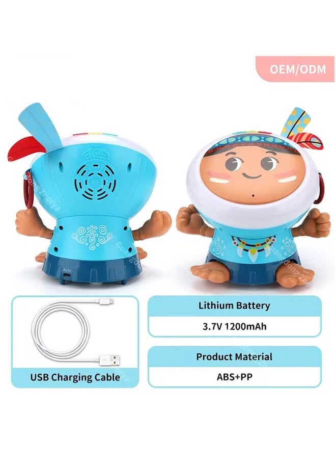 Two Musical Hand Drums for Children Aged 0 to 1 Year: Educational Toys to Develop Skills