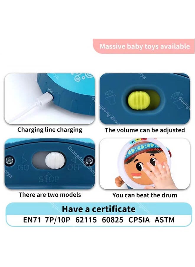 Two Musical Hand Drums for Children Aged 0 to 1 Year: Educational Toys to Develop Skills