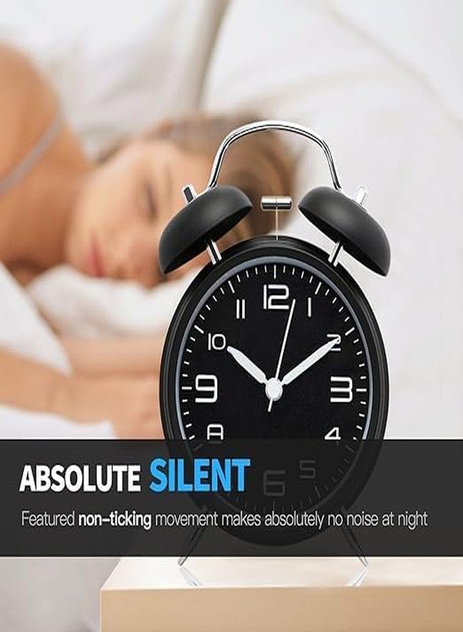 DRONTER Vintage Twin Bell Analog Display Table Alarm Clock with Night LED Light Heavy Slippers Extra Loud Alarm Clock Ideal for Student and Kids Bedroom - Image 2