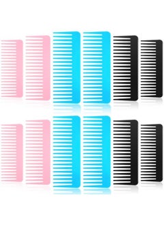 Patelai 12 Pieces Large Hair Detangling Comb Wide Tooth Comb For Curly Hair Wet Dry Hair No Handle Detangler Comb Styling Shampoo Comb For Thick Long Curly Hair (Fresh Color)  - Image 2