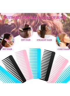 Patelai 12 Pieces Large Hair Detangling Comb Wide Tooth Comb For Curly Hair Wet Dry Hair No Handle Detangler Comb Styling Shampoo Comb For Thick Long Curly Hair (Fresh Color)  - Image 5