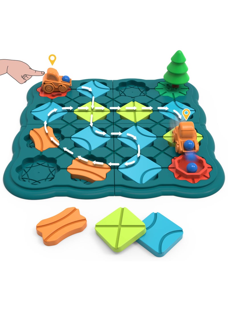 Kids Toys STEM Board Games, Smart Logical Road Builder Brain Teasers Puzzles Games for 3 to 4 5 6 7 Year Old Boys Girls, Educational Montessori Xmas Gifts Ages 3-5 4-8 Preschool Classroom Learning - Image 1