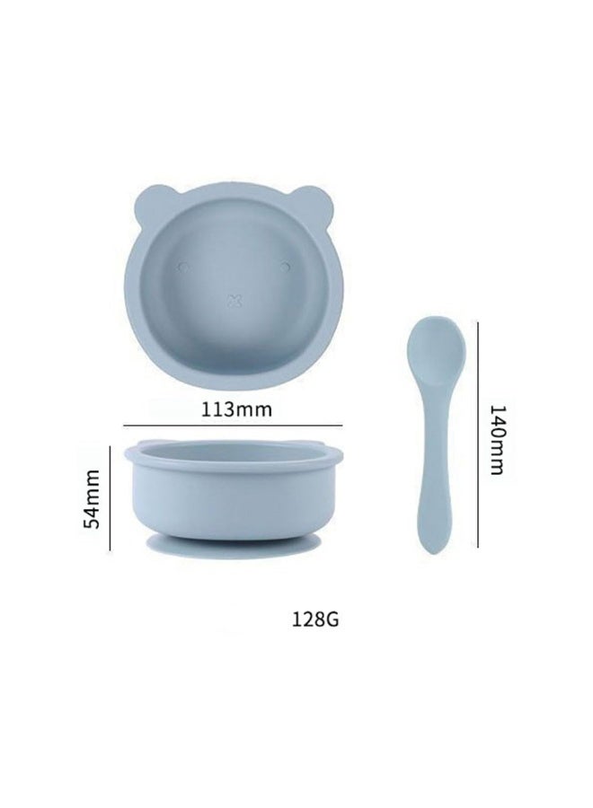 JZS Baby Bowls with Spoons, 2 Sets Silicone Suction Bowls BPA Free Leak-Proof Stay Put Food Bowl for Babies Kids Toddlers Dishwasher Microwave Safe - Image 2