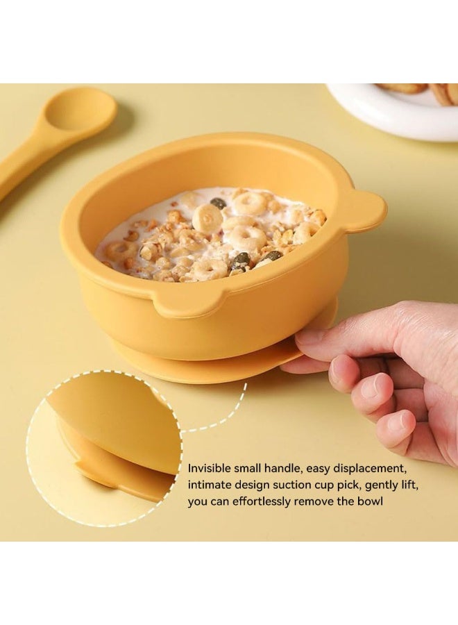 JZS Baby Bowls with Spoons, 2 Sets Silicone Suction Bowls BPA Free Leak-Proof Stay Put Food Bowl for Babies Kids Toddlers Dishwasher Microwave Safe - Image 4