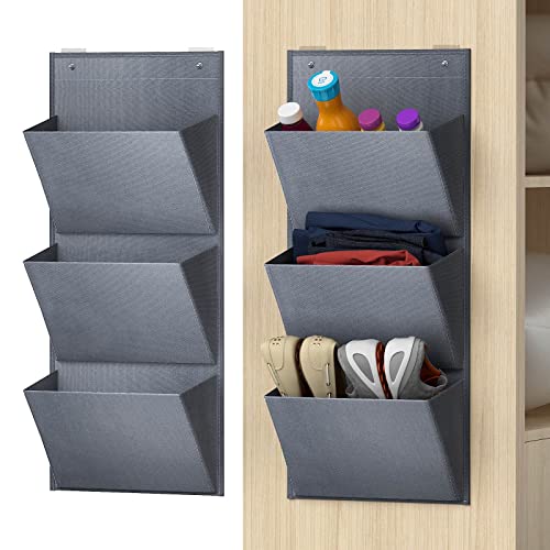 Yocice Wall Mounted Hanging Organizer 2Pack,Shoes Rack/Can Store 6Pairs of Plus-Size Sneakers,Also Stores Boots.with Sticky Hanging Mounts, Shoes Holder,Door Shoe Hangers (SM08-Gray-2) - Image 1