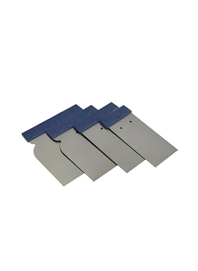 Abbasali Drywall Square Scraper Putty Knife Set 4pcs Set With Gloves & Face Mask (Metal) - Image 2