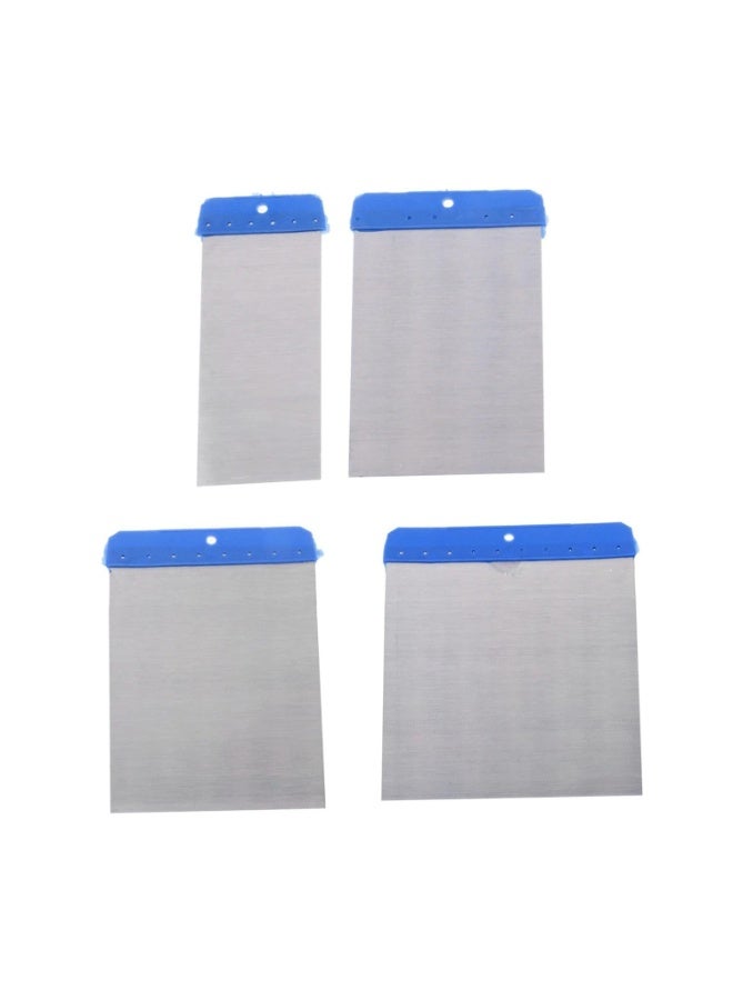 Abbasali Drywall Square Scraper Putty Knife Set 4pcs Set With Gloves & Face Mask (Metal) - Image 3