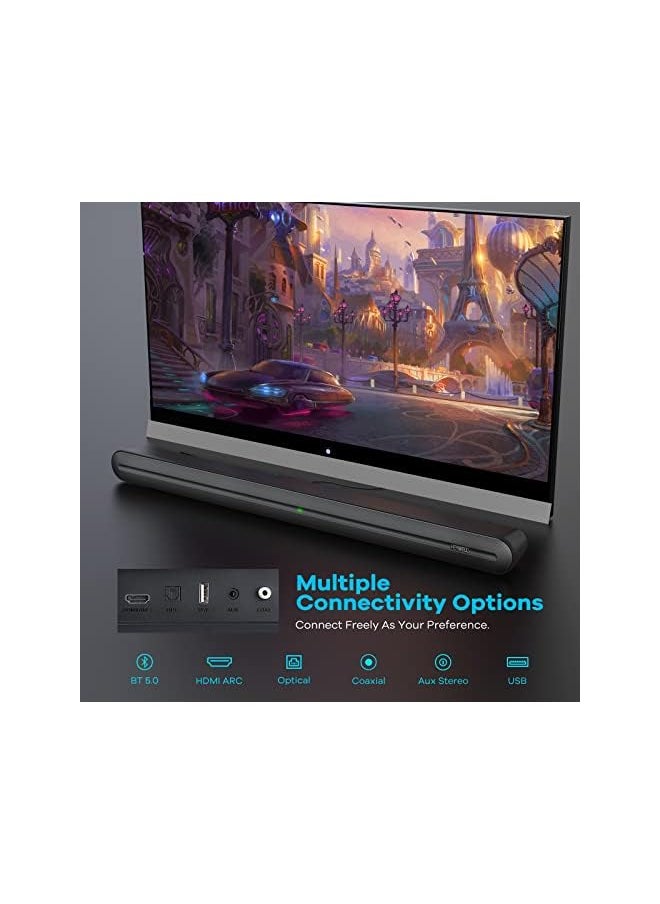Zaboon - Heymell 150W Soundbar, Sound Bar With Built-In Subwoofer,3D Surround Sound System,Clear Voice Soundbar For Tv, Bluetooth Soundbar Hdmi Arc Optical Coaxial, Include Hdmi Cable - Image 1