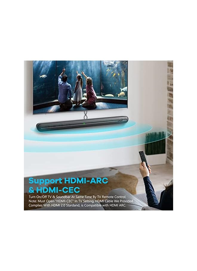 Zaboon - Heymell 150W Soundbar, Sound Bar With Built-In Subwoofer,3D Surround Sound System,Clear Voice Soundbar For Tv, Bluetooth Soundbar Hdmi Arc Optical Coaxial, Include Hdmi Cable - Image 1
