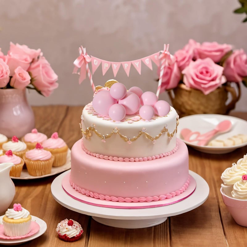 ASTARON زينة كعكة كرات ASTARON 20 قطعة بالونات صغيرة عصا زينة كعكة كرات وردية فاتحة زينة كعكة الزفاف عيد الميلاد - Image 5