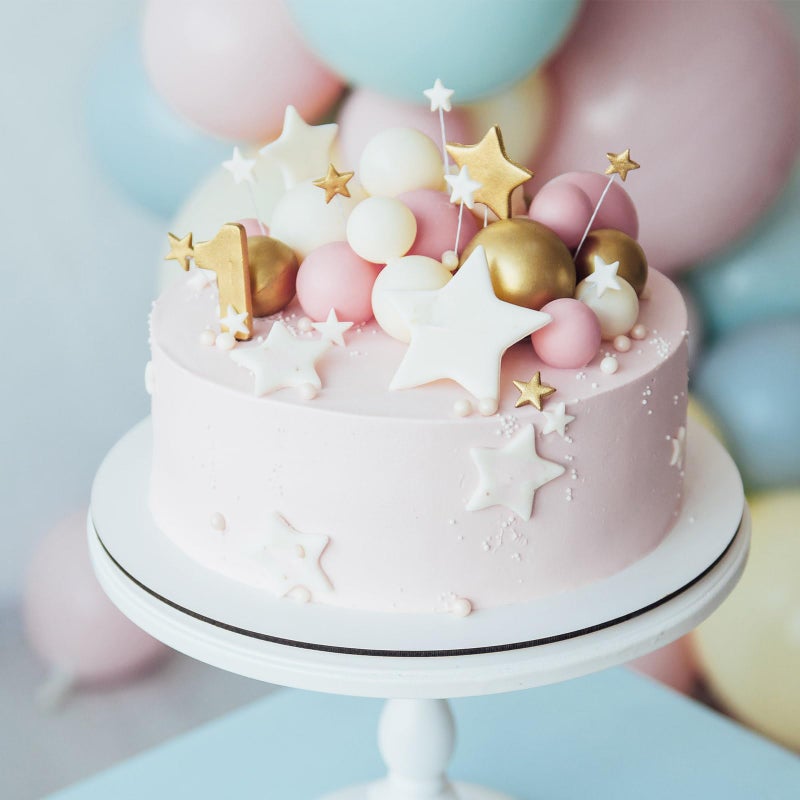 ASTARON زينة كعكة كرات ASTARON 20 قطعة بالونات صغيرة عصا زينة كعكة كرات وردية فاتحة زينة كعكة الزفاف عيد الميلاد - Image 4