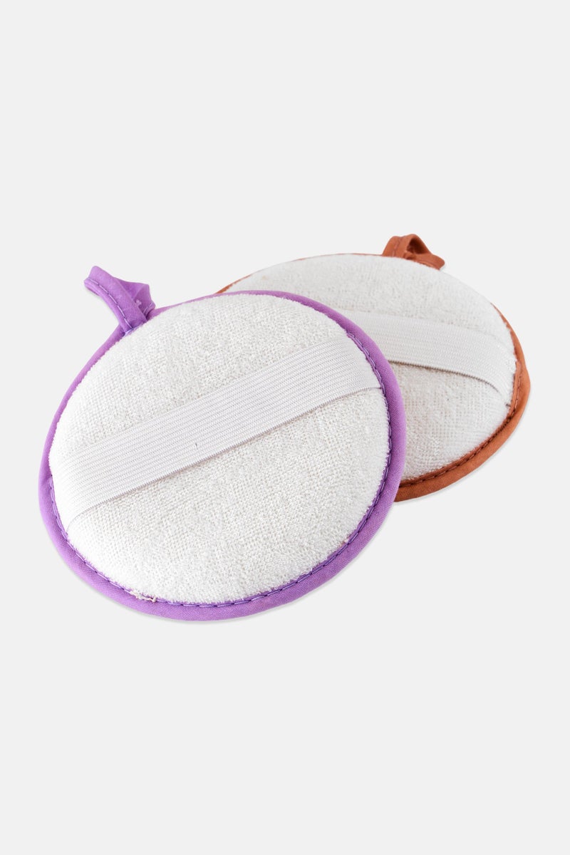 Olivia Rose 2 Pieces Textured Body Sponge, Cream - Image 2