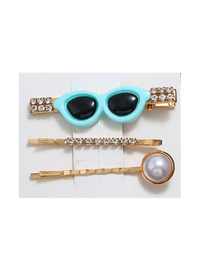 NIBEMINENT 3-Piece Alloy Imitation Pearl Decor Hair Clip Multicolour One size