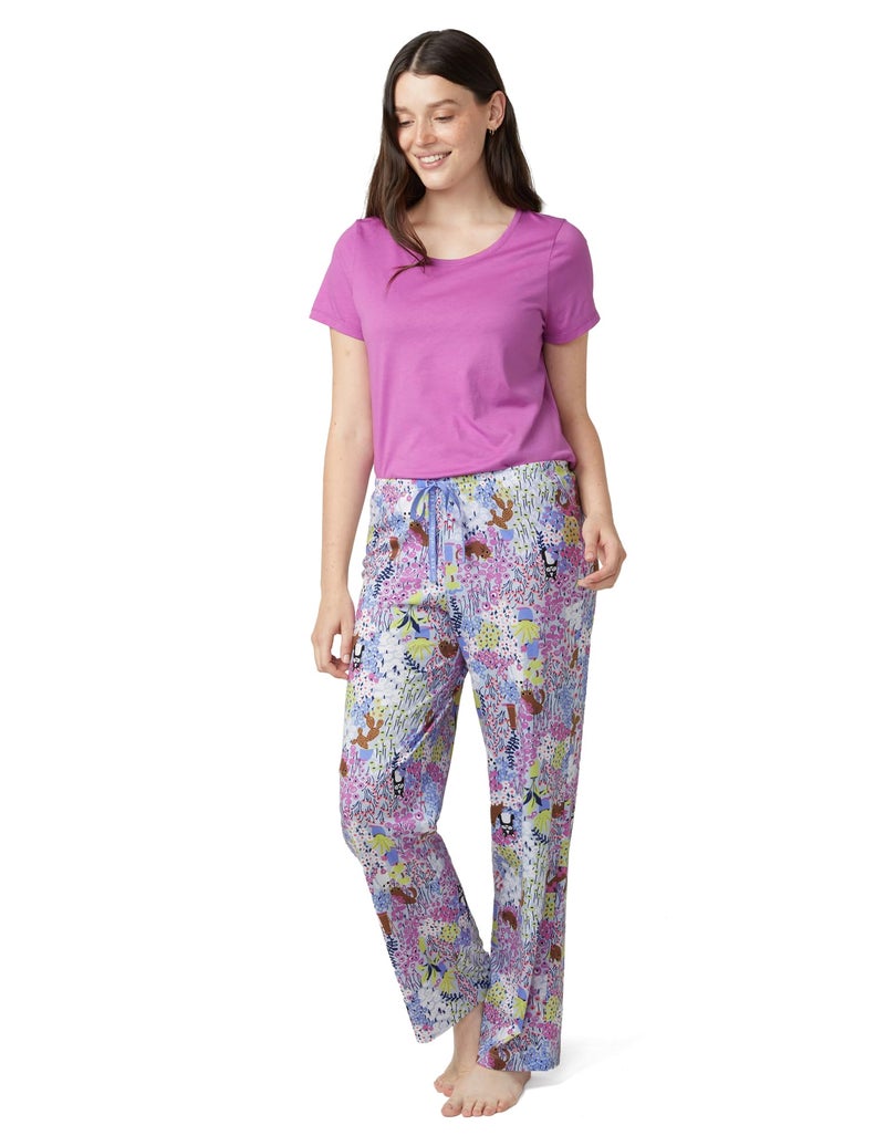 HUE Women's Sleep and Lounge Pajama Separates, Late Summer & Fall Collection, Skyway Garden - Sleep Pant, X-Large - Image 4