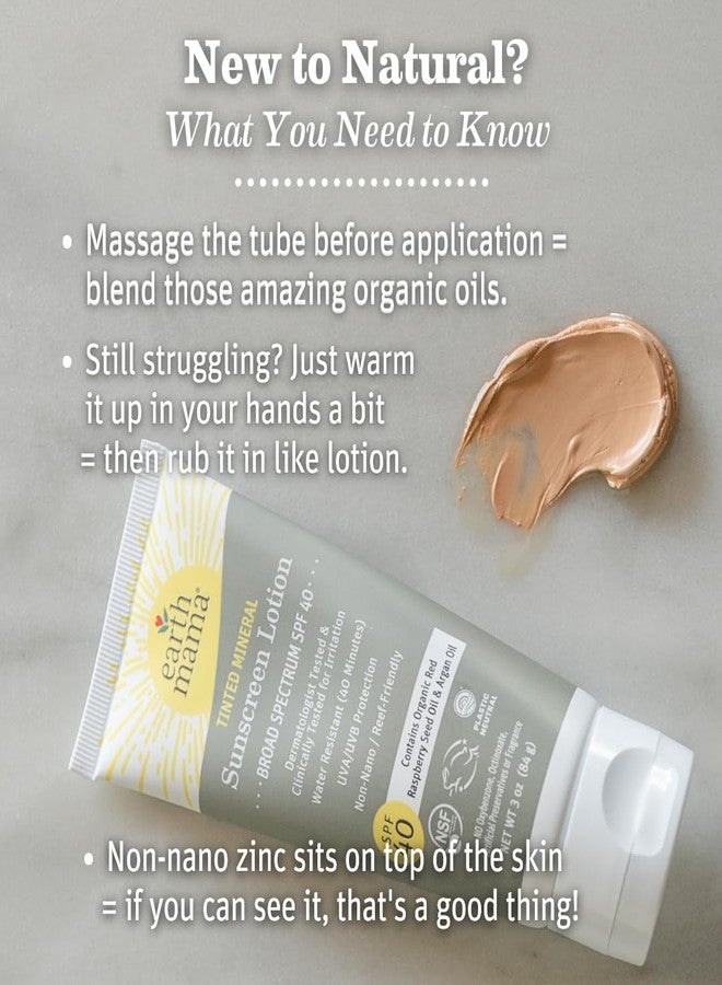 Earth Mama Tinted Mineral Sunscreen Lotion SPF 40, Contains Organic Argan and Red Raspberry Seed Oil, 3-Ounces - Image 5