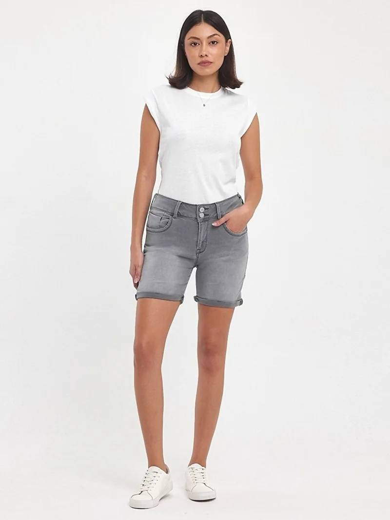 Women's Roşına Mid Waist Jean Shorts